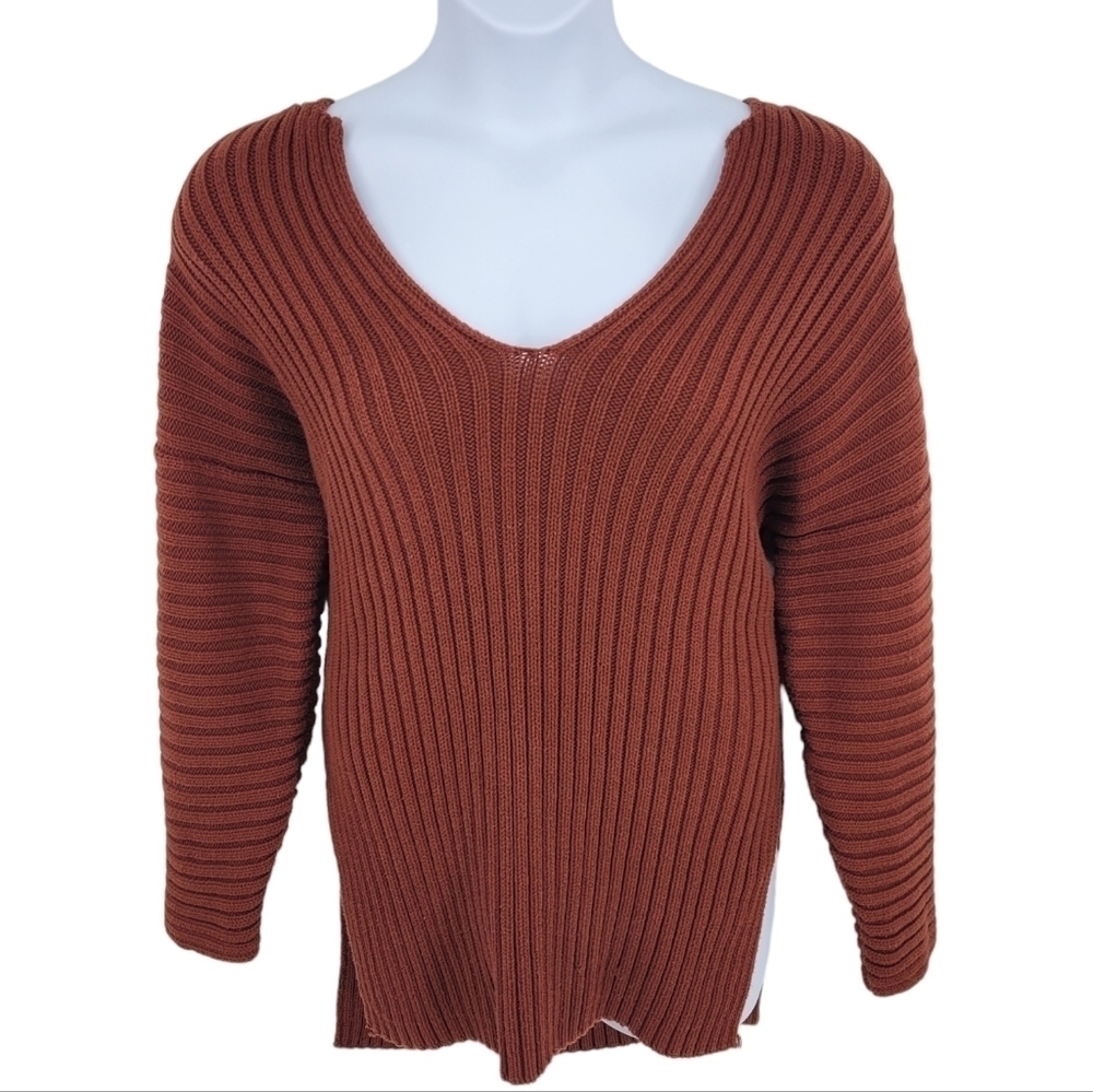 Urban Outfitters Maroon Peekaboo Sweater Top 100% Cotton Size M